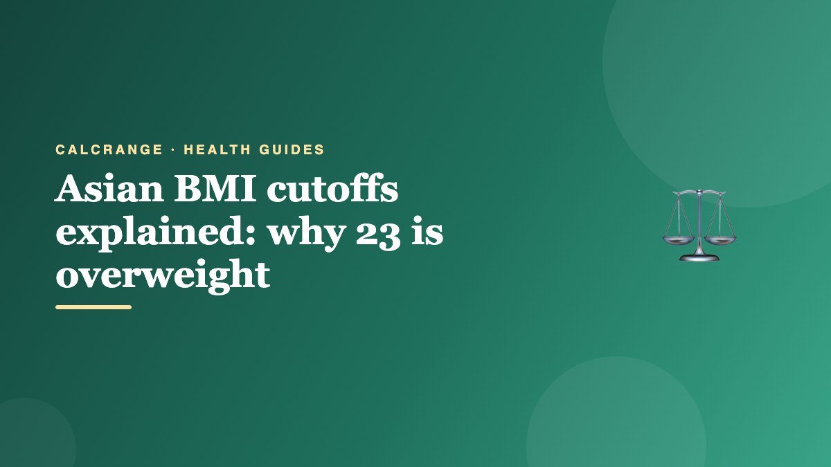 Asian BMI cutoffs explained: why 23 is overweight