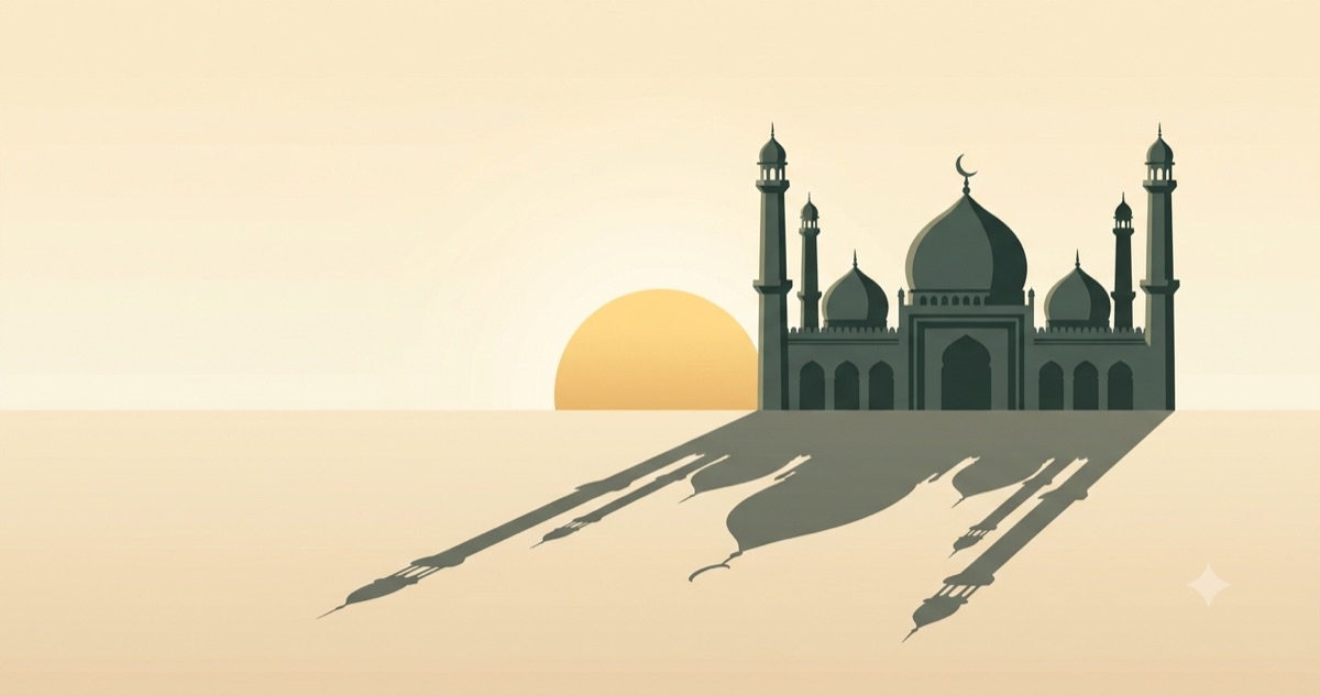 Asr time Hanafi vs Shafi: afternoon mosque casting a long shadow