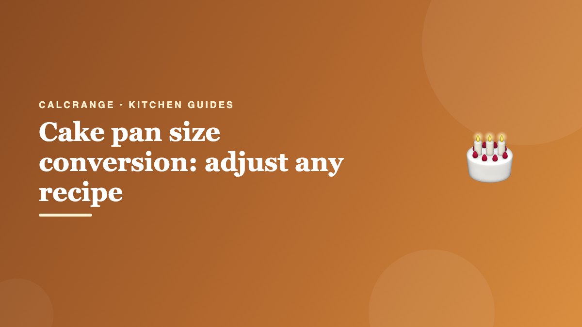 Cake pan size conversion: adjust any recipe