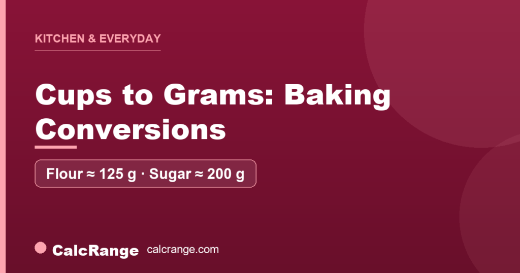 Guide: cups to grams baking conversions