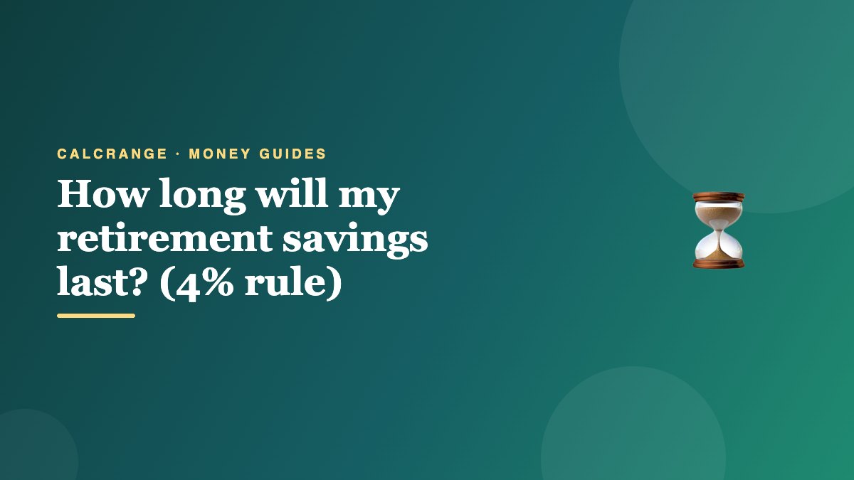 How long will my retirement savings last? (4% rule)