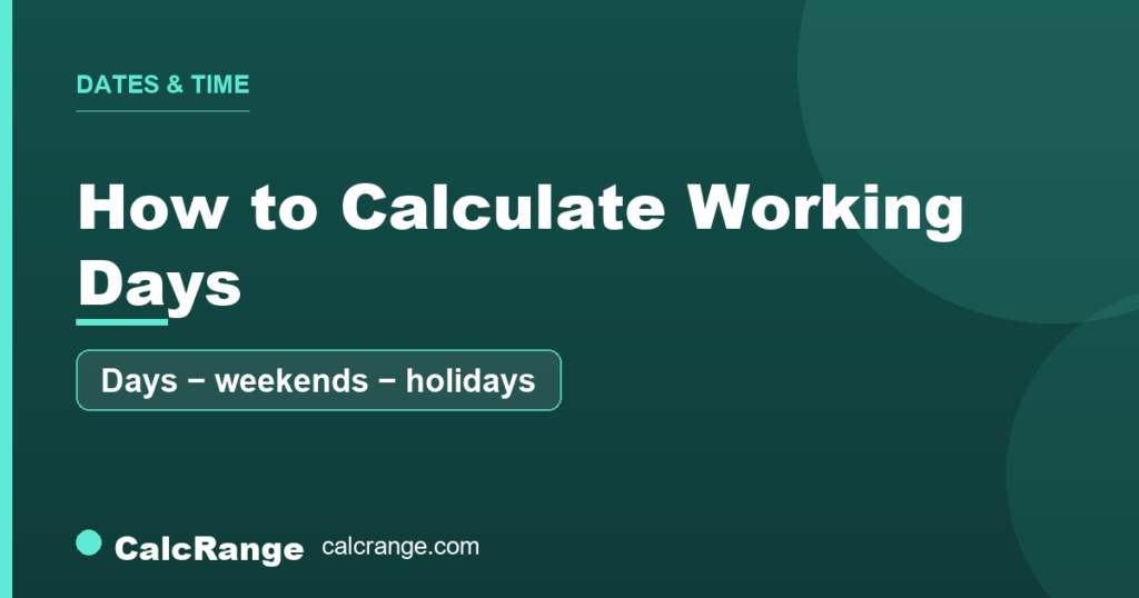 Guide: how to calculate working days