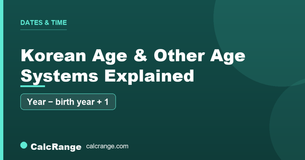 Guide: Korean age and other age systems explained