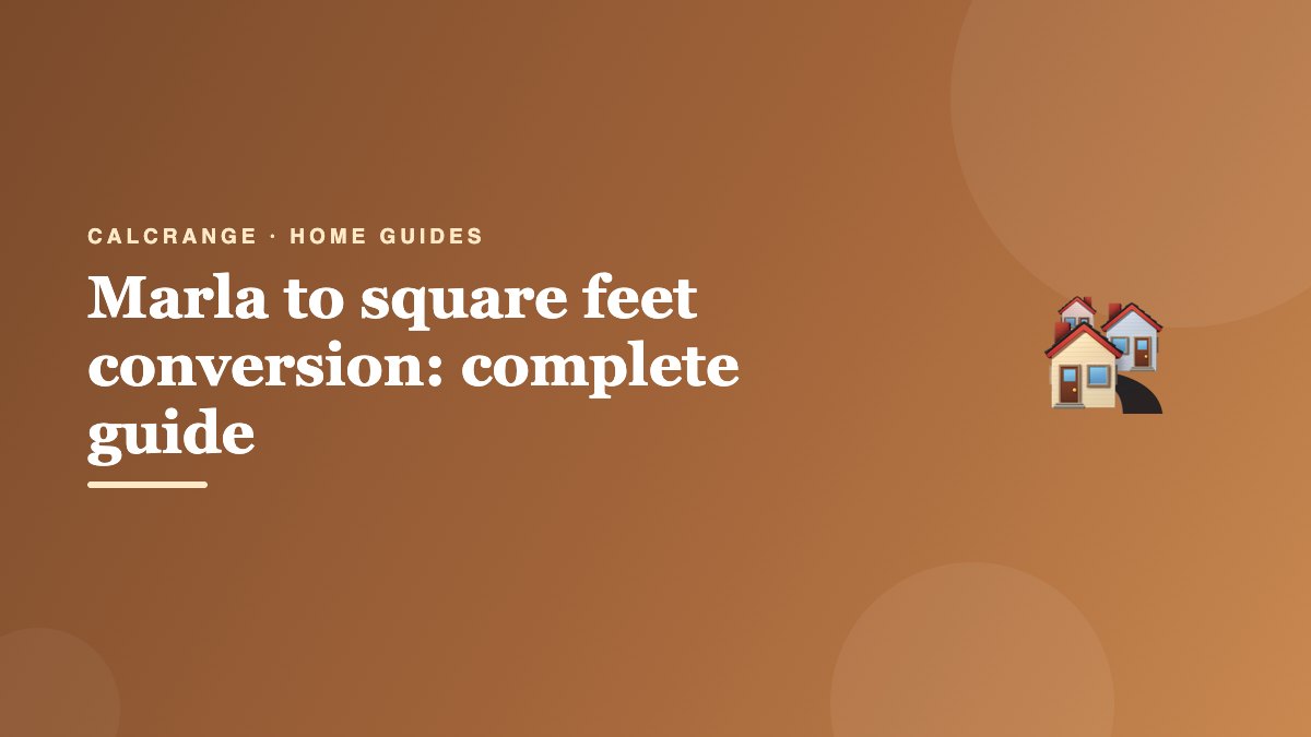 Marla to square feet conversion: complete guide