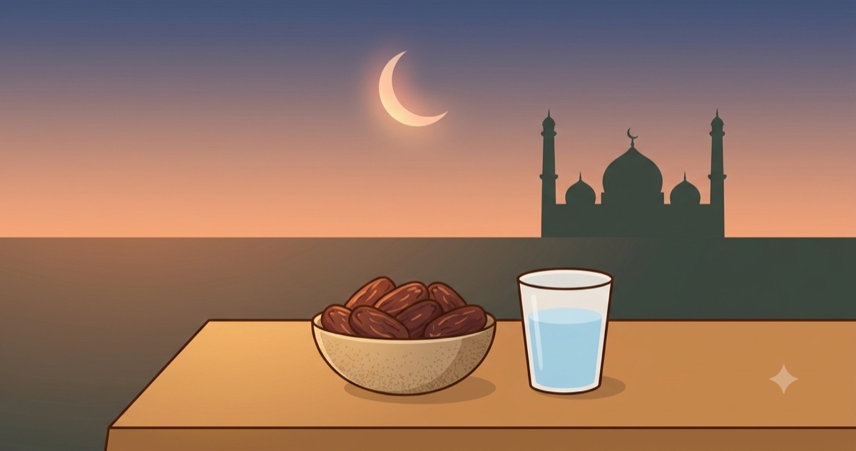 How to calculate Islamic midnight: starry night sky over a mosque
