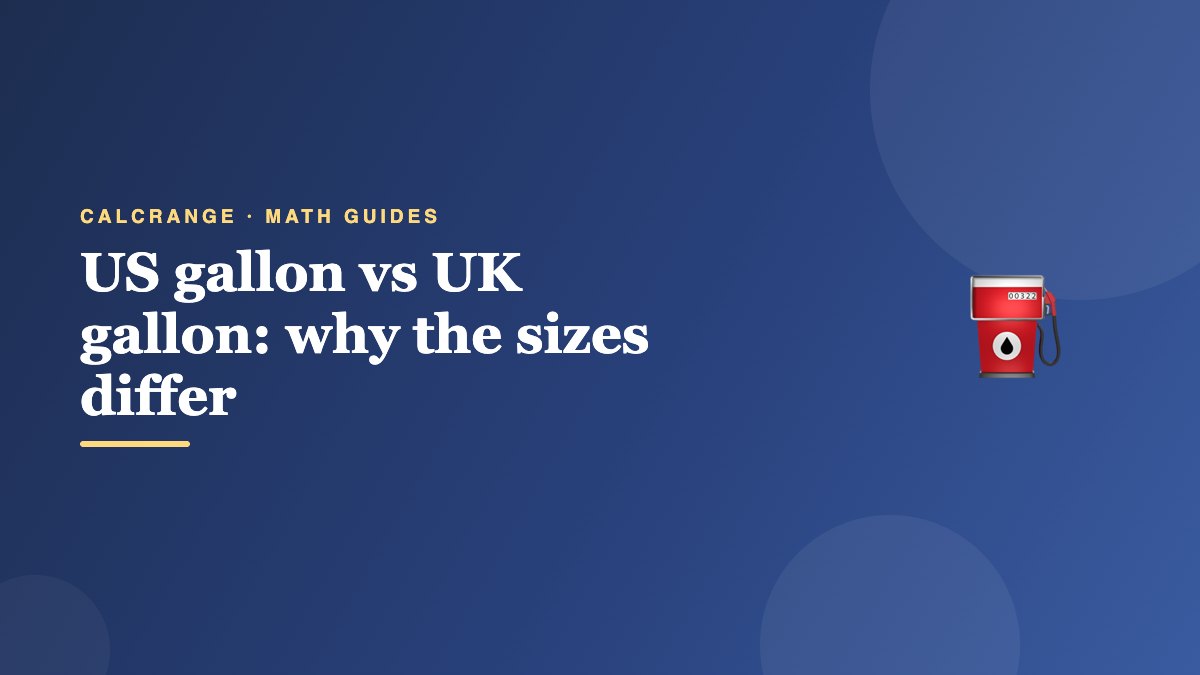 US gallon vs UK gallon: why the sizes differ